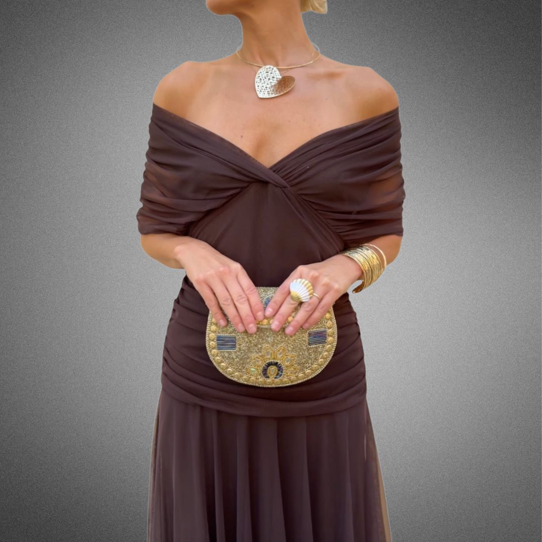 Alondra | Lång Blommig Klänning med V-Hals