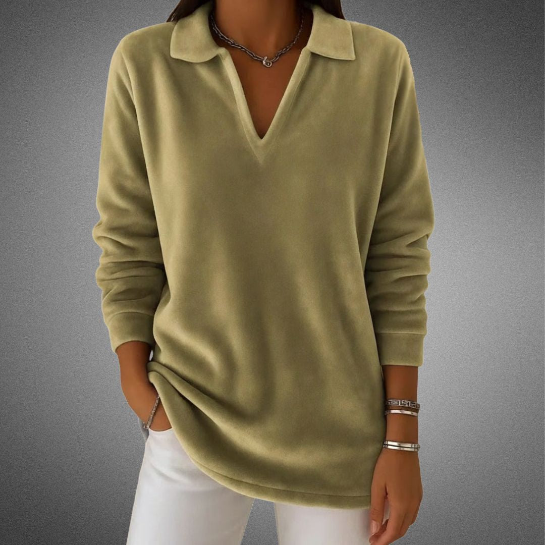 Amelia | Mjuk Touch Krage V-Hals Tröja