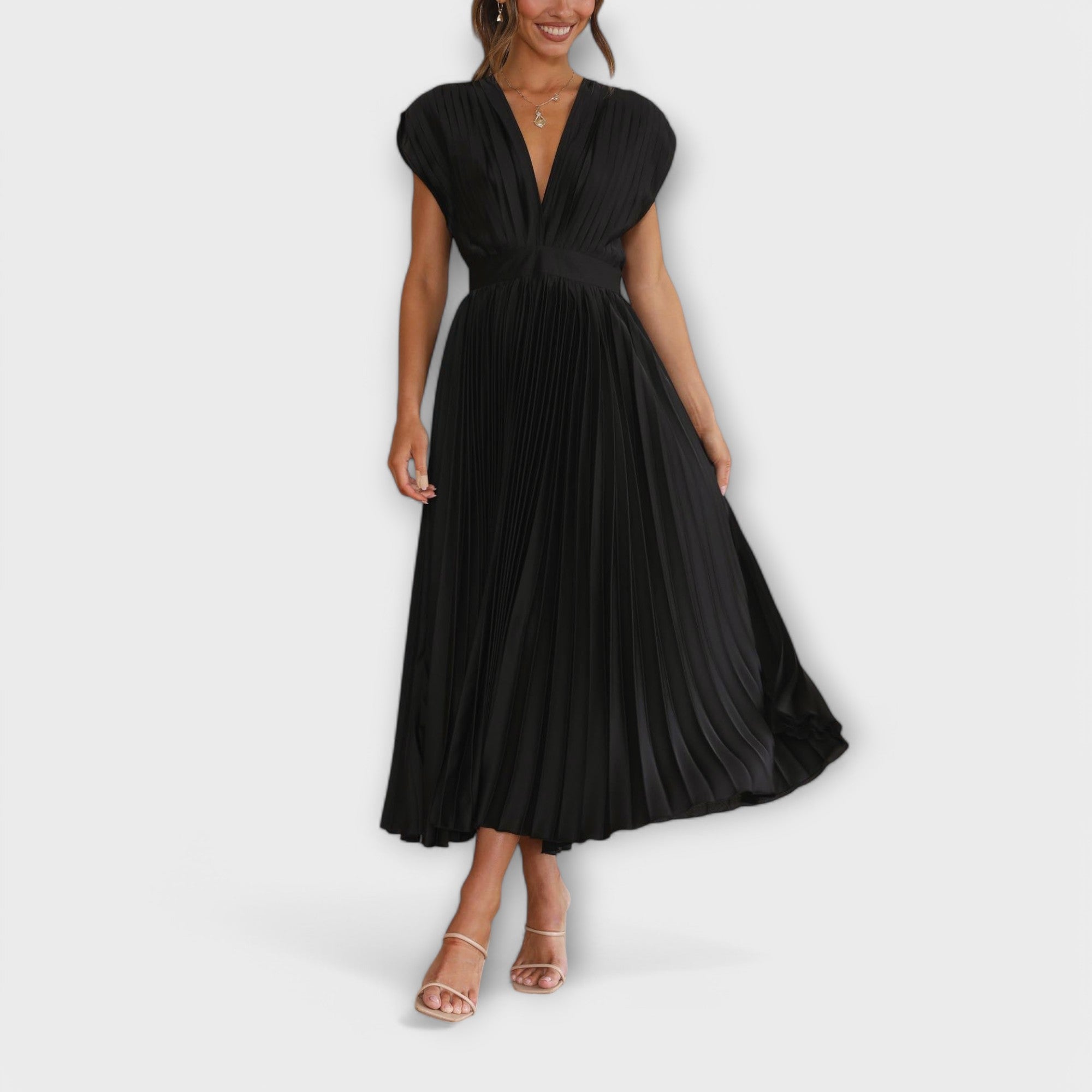 Maria | Elegant veckad klänning