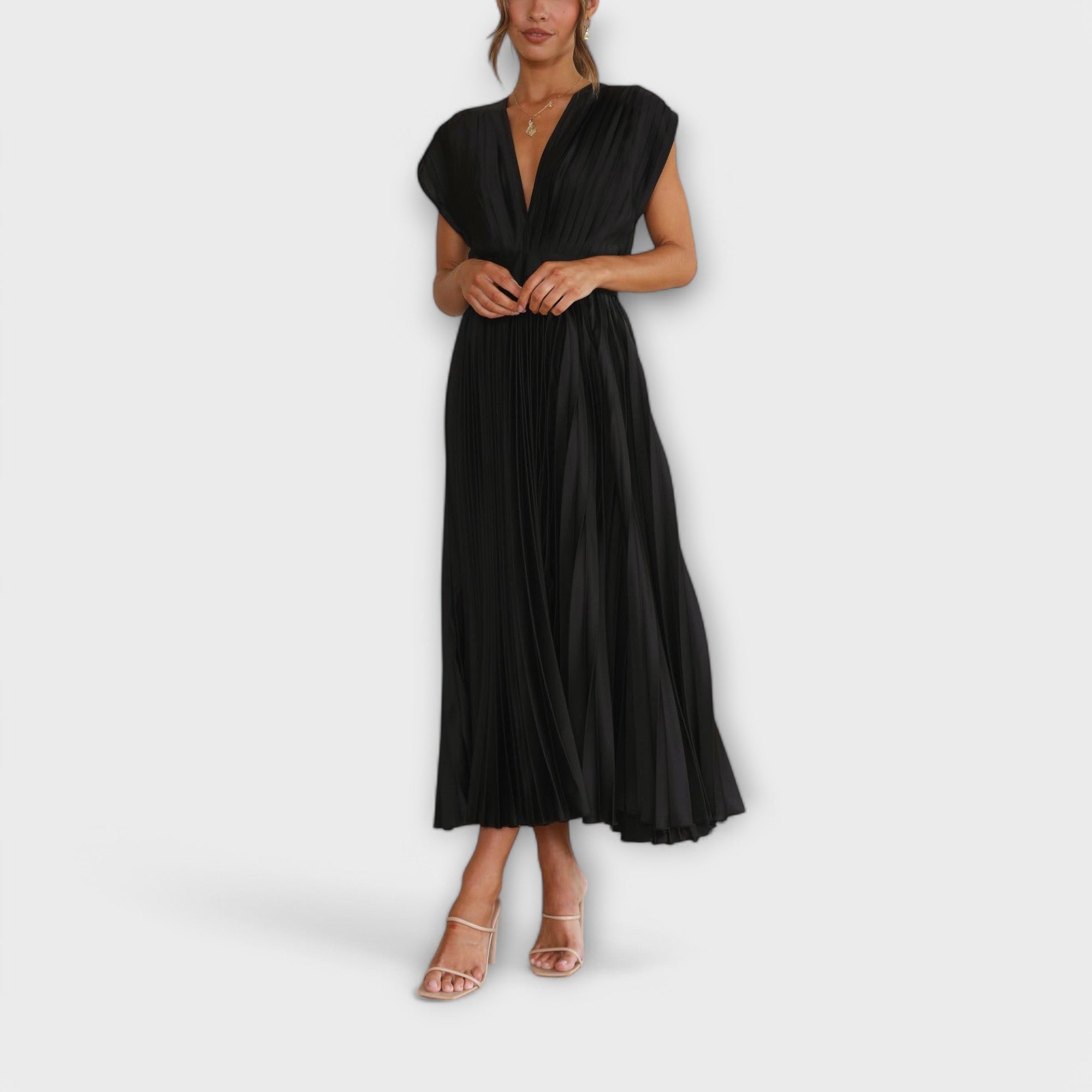 Maria | Elegant veckad klänning