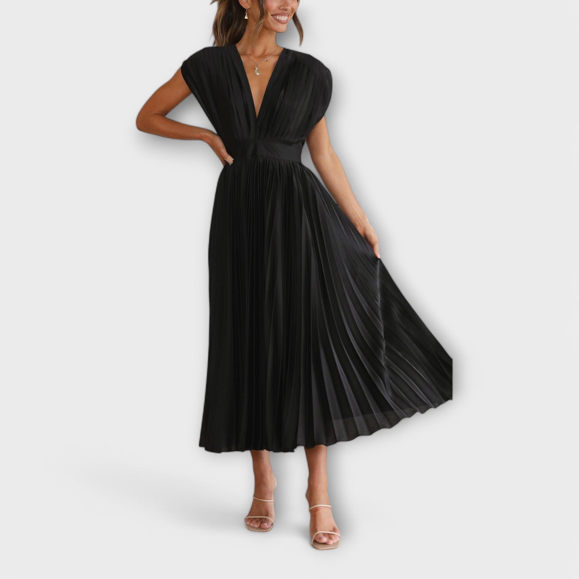 Maria | Elegant veckad klänning