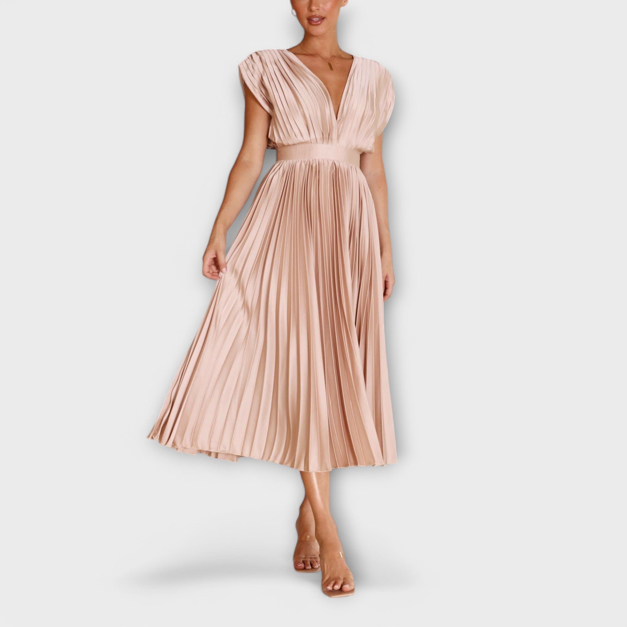 Maria | Elegant veckad klänning