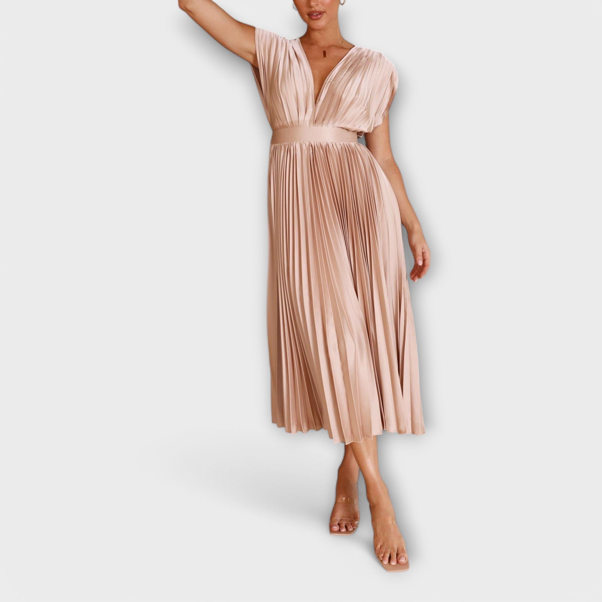 Maria | Elegant veckad klänning