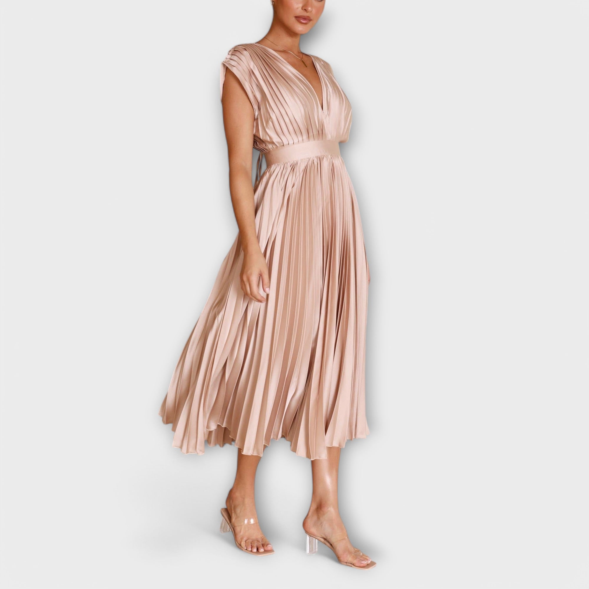 Maria | Elegant veckad klänning