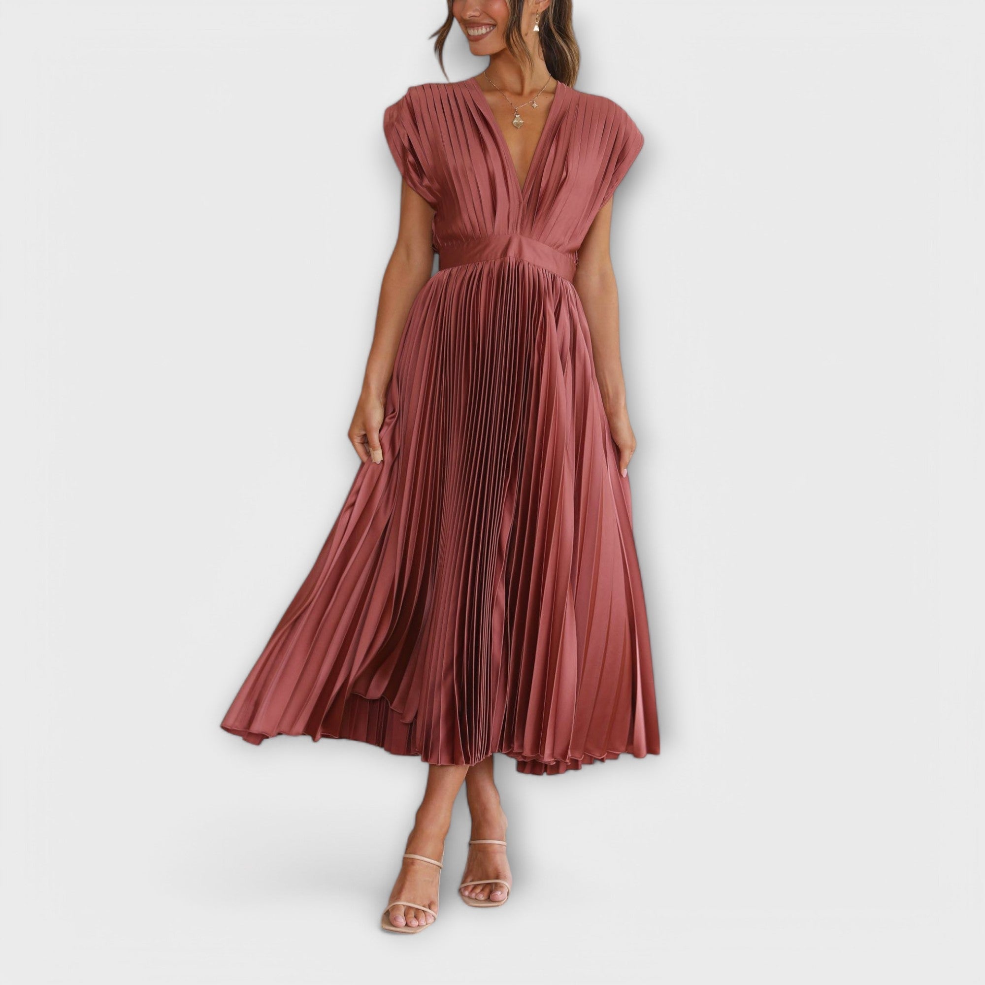Maria | Elegant veckad klänning