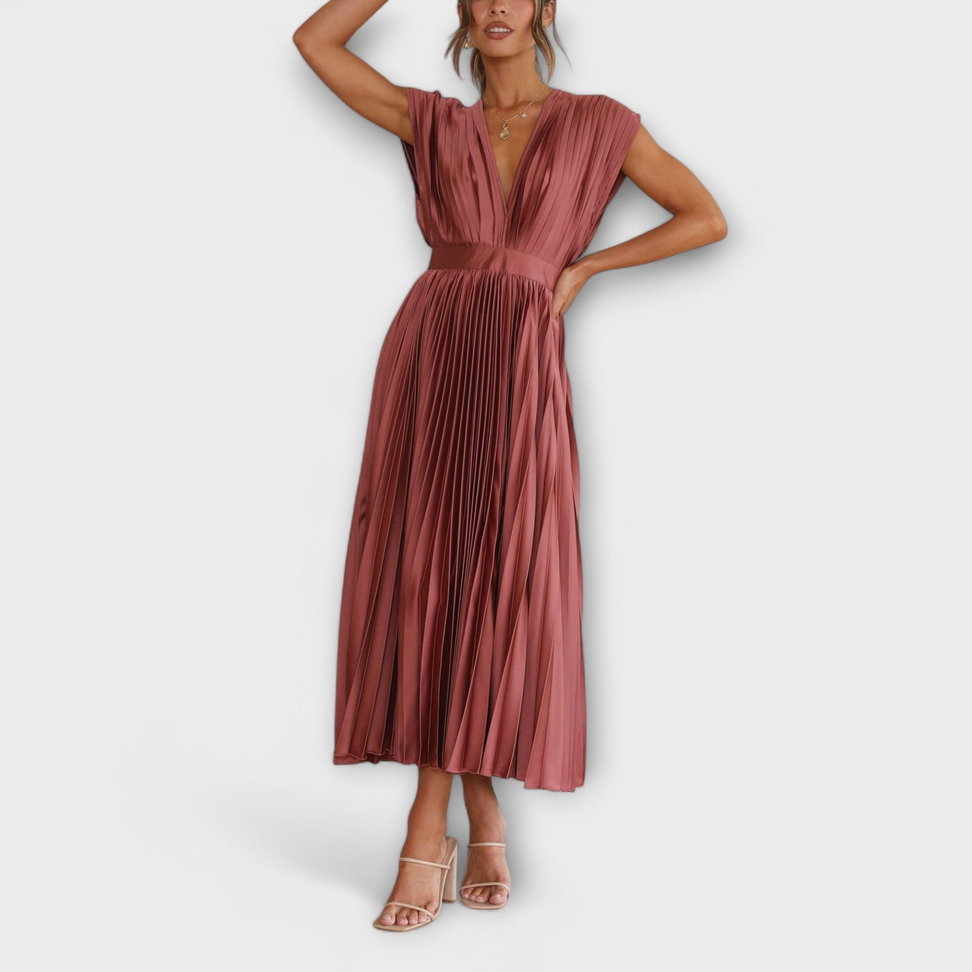 Maria | Elegant veckad klänning