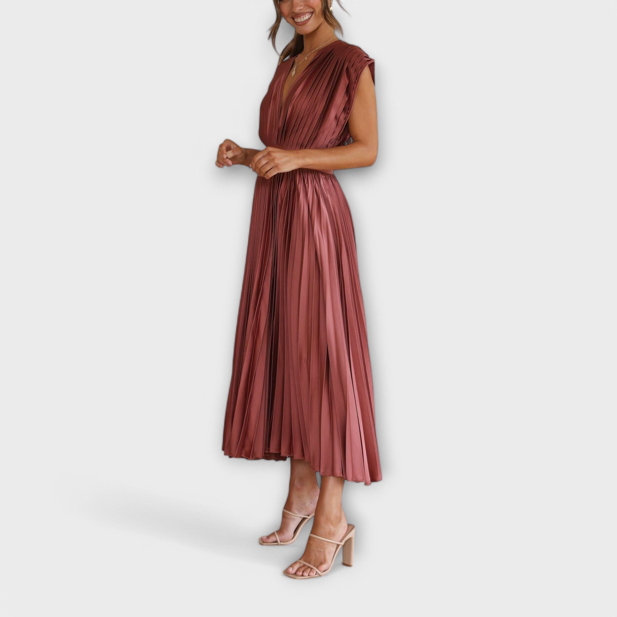 Maria | Elegant veckad klänning