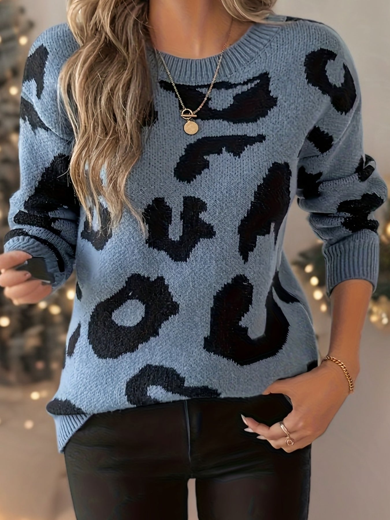 Elsa | Elegant Damtröja med Leopardtryck