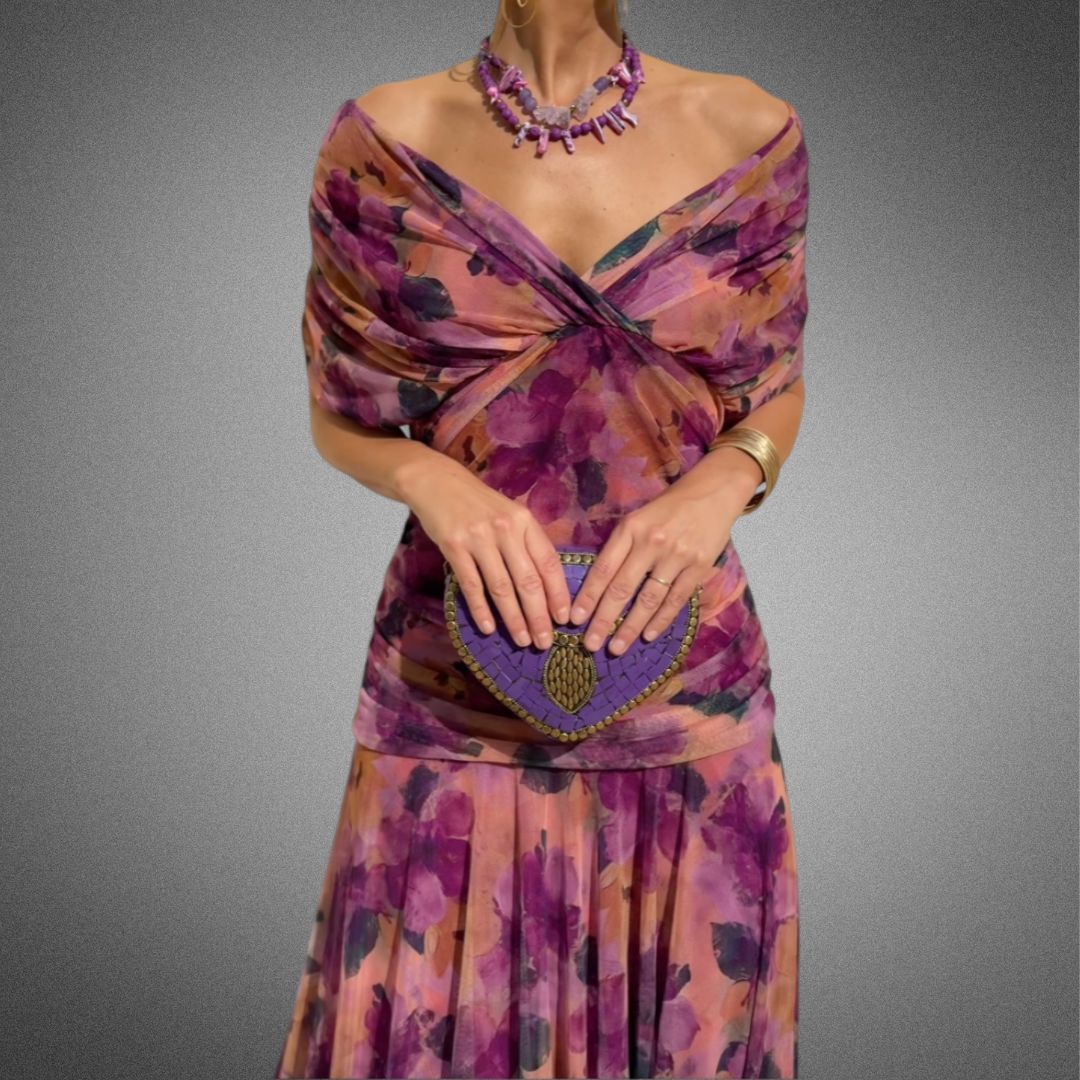 Amarra | Lång Blommig Klänning