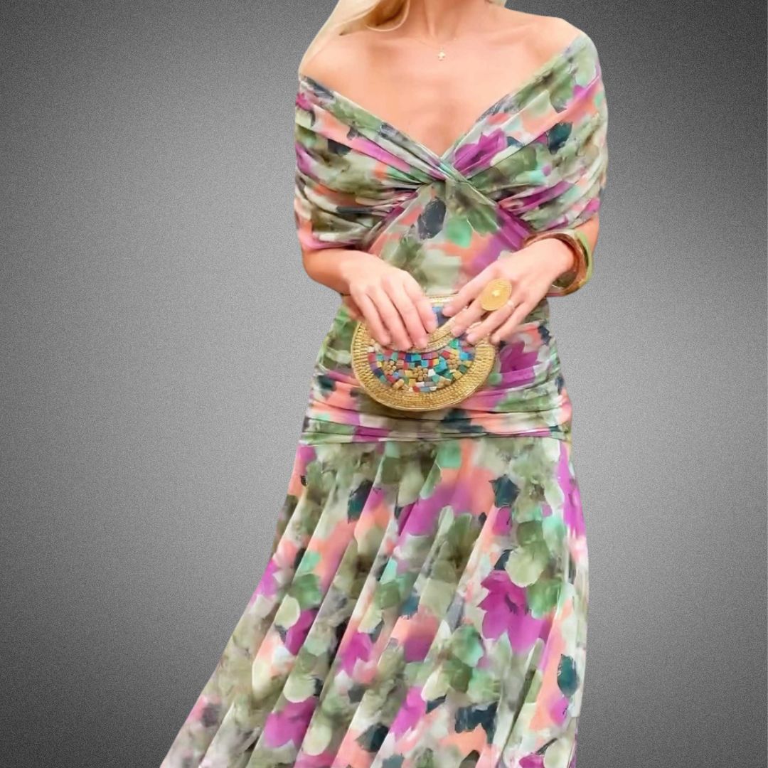 Amarra | Lång Blommig Klänning