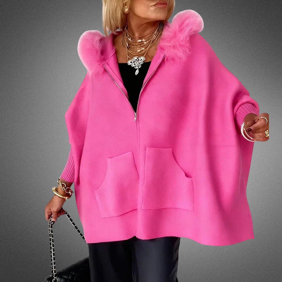 Arabelle | Avslappnad Kappa med Huva och Elegant Krage