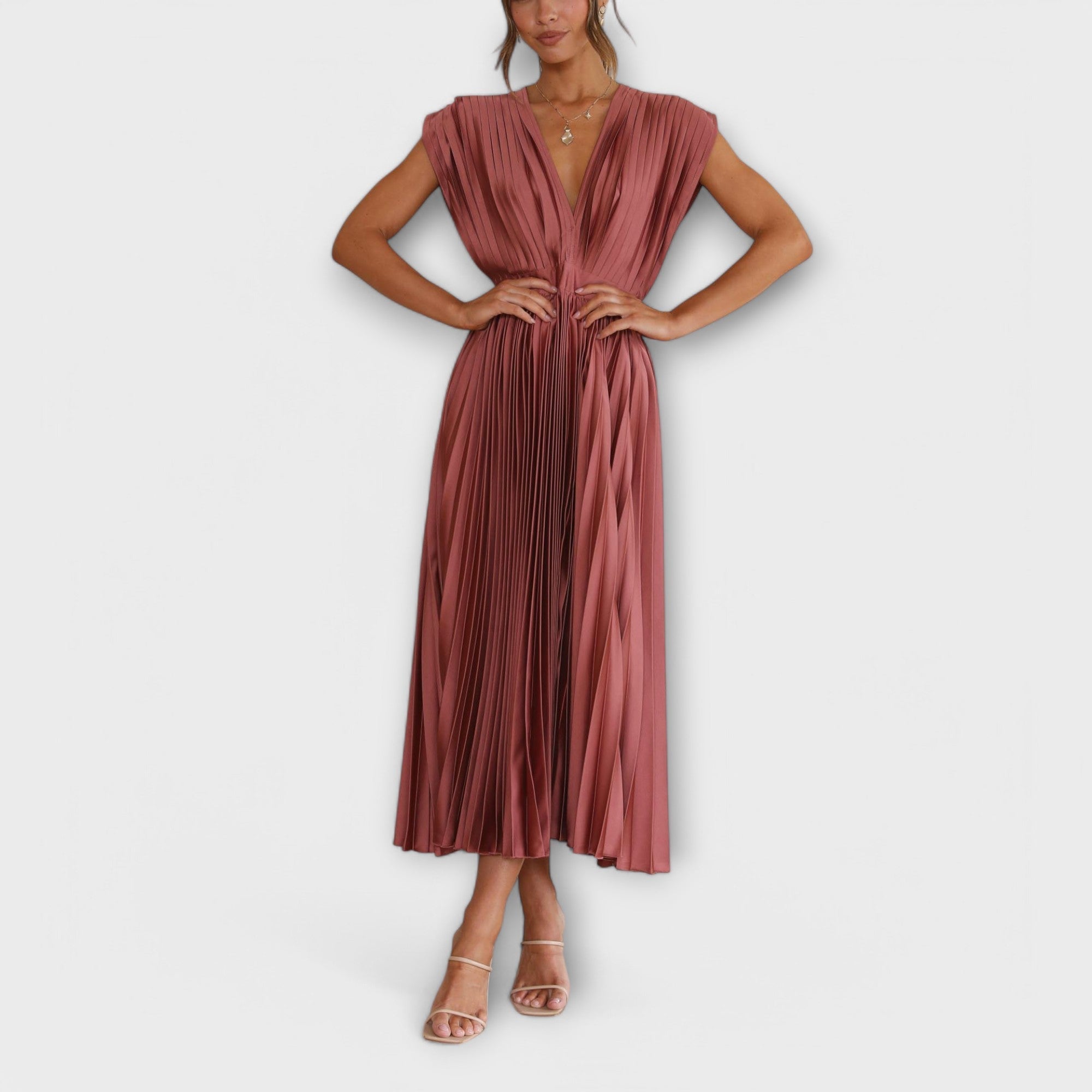 Maria | Elegant veckad klänning