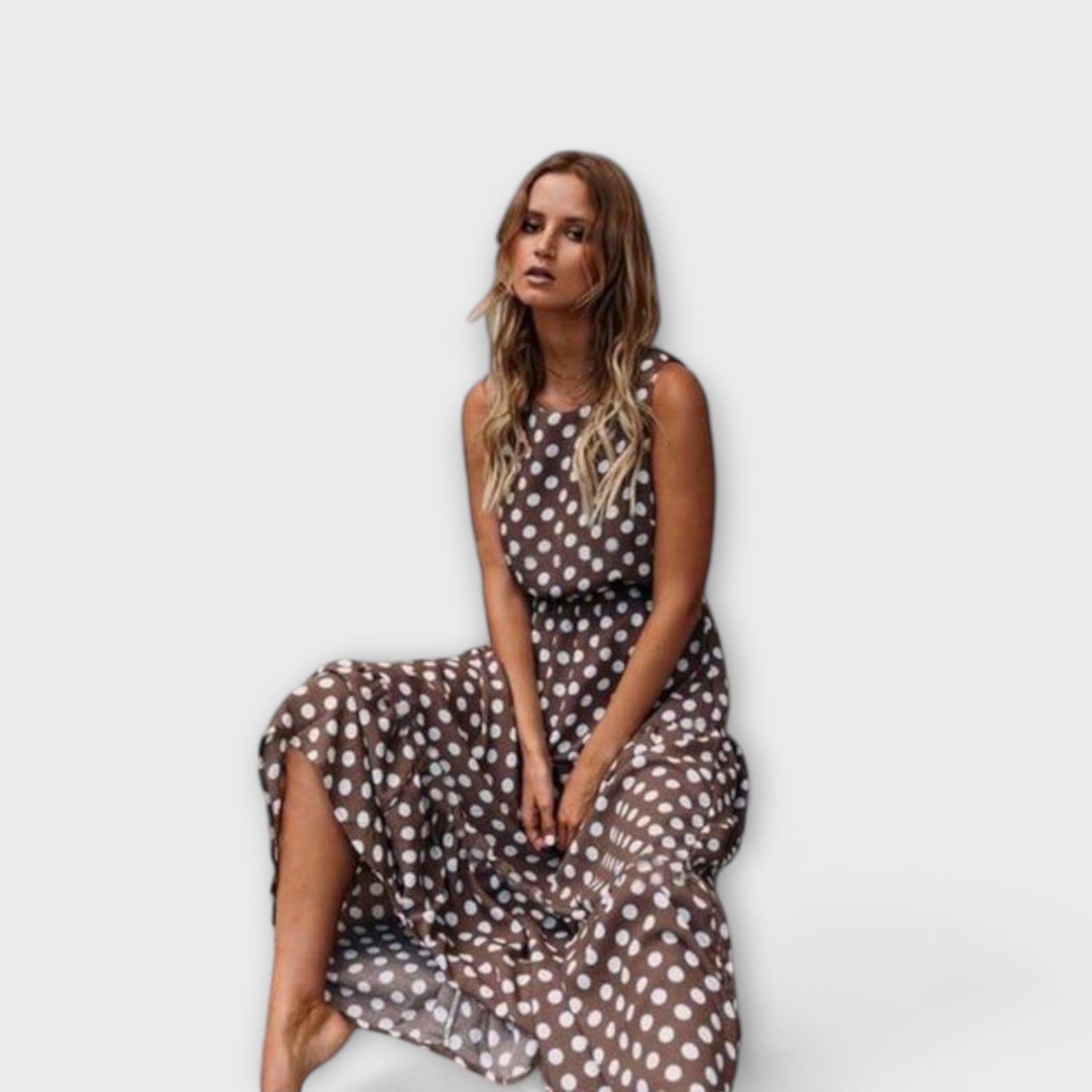 Danae | Boho-midiklänning med prickar