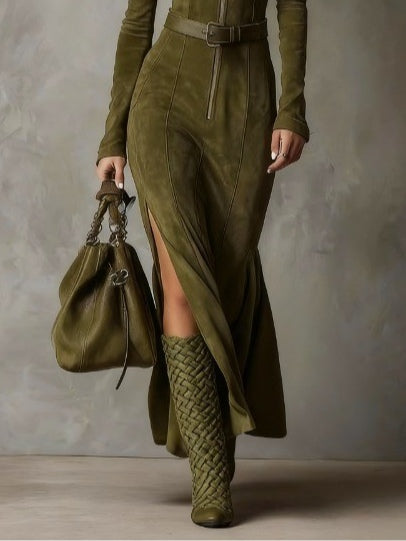 Lång mockaklänning Alessia