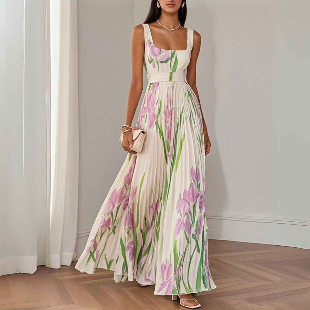 Revina | Elegant blommig maxiklänning